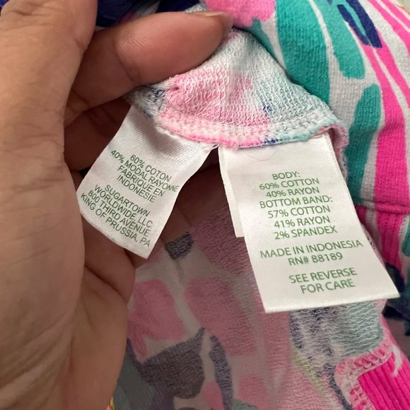 Lilly Pulitzer Colorful Floral Funnel Neck Cowl Pullover Sweater Size XXSmall - Picture 6 of 7